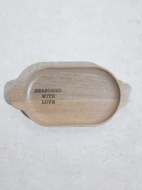 Westside Home Brown Text Design Oval Platter - Small