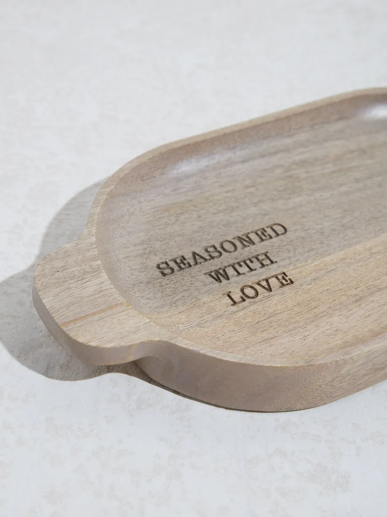 Westside Home Brown Text Design Oval Platter - Small