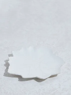 Westside Home White Leaf Large Serving Platter