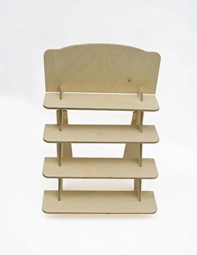 Whittlewud pack of 1 Cupcake 4 Tier Stand Table top Wooden Rack, Booth Display, Farmers Market.