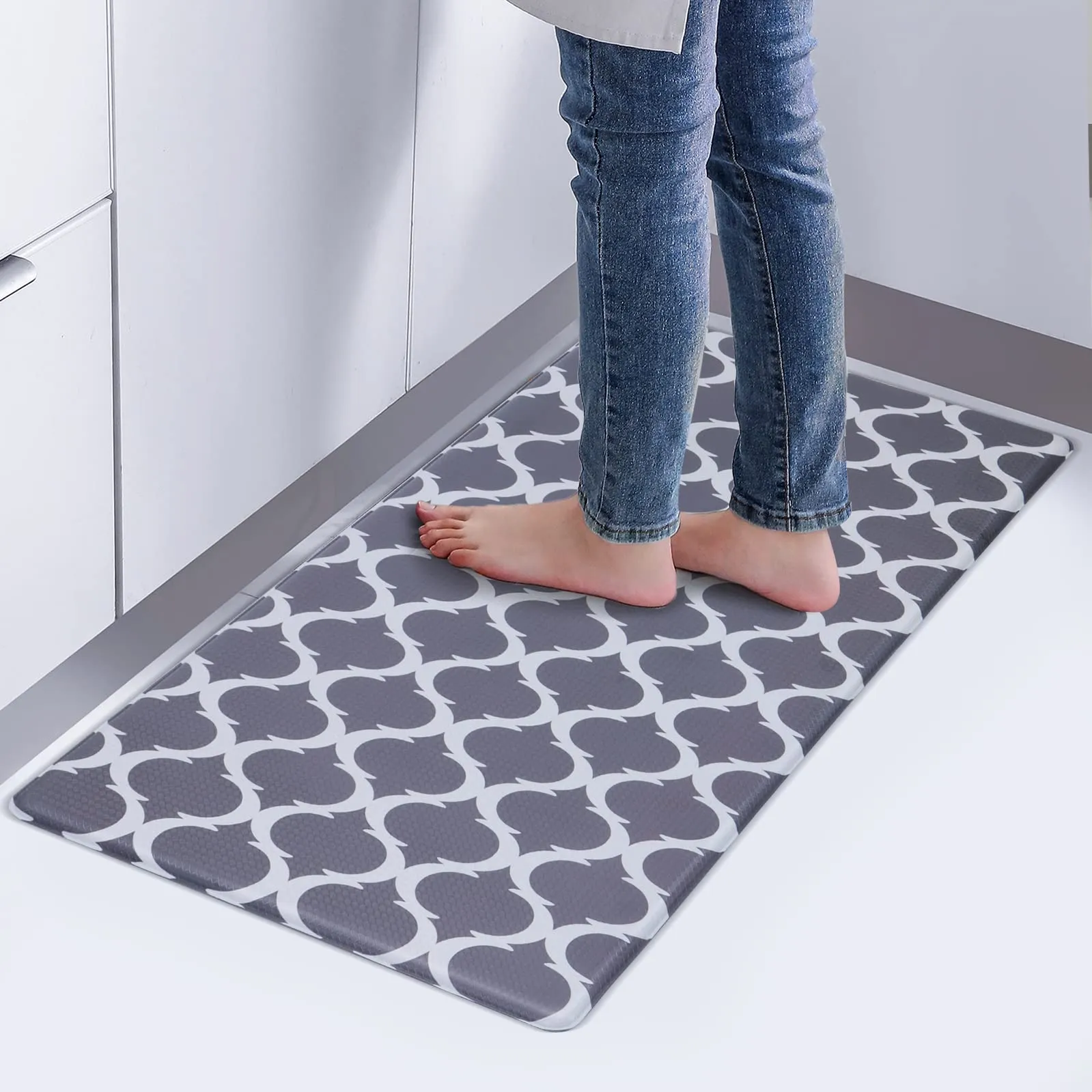 WHTOR Kitchen Rugs, 2/3 inch Thick Anti Fatigue Floor Mat 20" W x 39" L, Waterproof Comfort Standing Mat for Floor, Office, Sink, Laundry