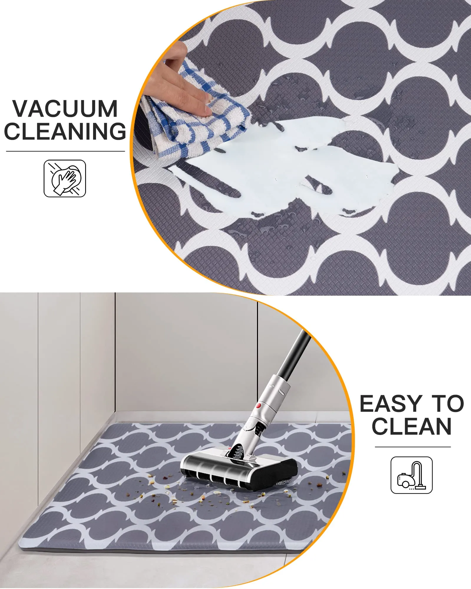 WHTOR Kitchen Rugs, 2/3 inch Thick Anti Fatigue Floor Mat 20" W x 39" L, Waterproof Comfort Standing Mat for Floor, Office, Sink, Laundry