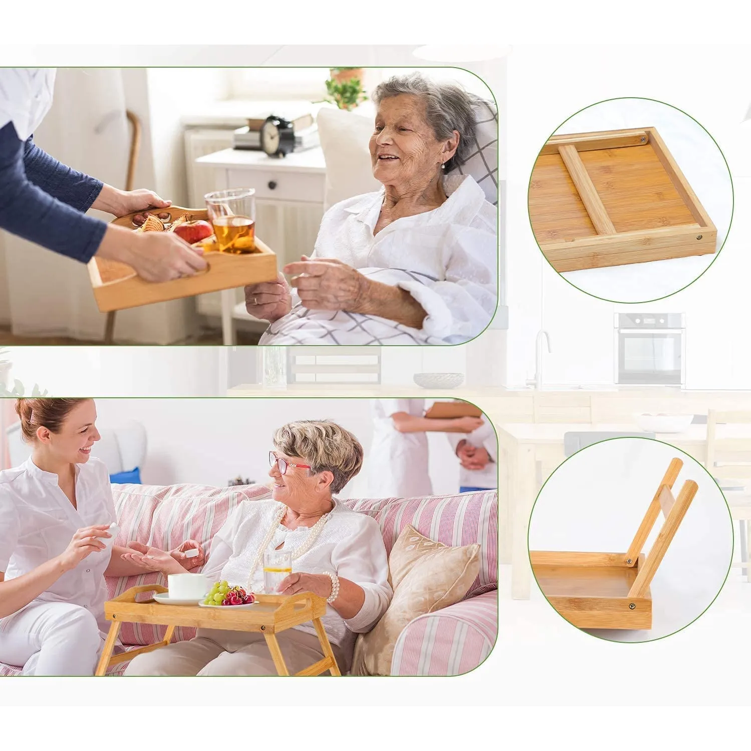 Wooden Bed Breakfast Stand Tray Table Edu Desk 202-5