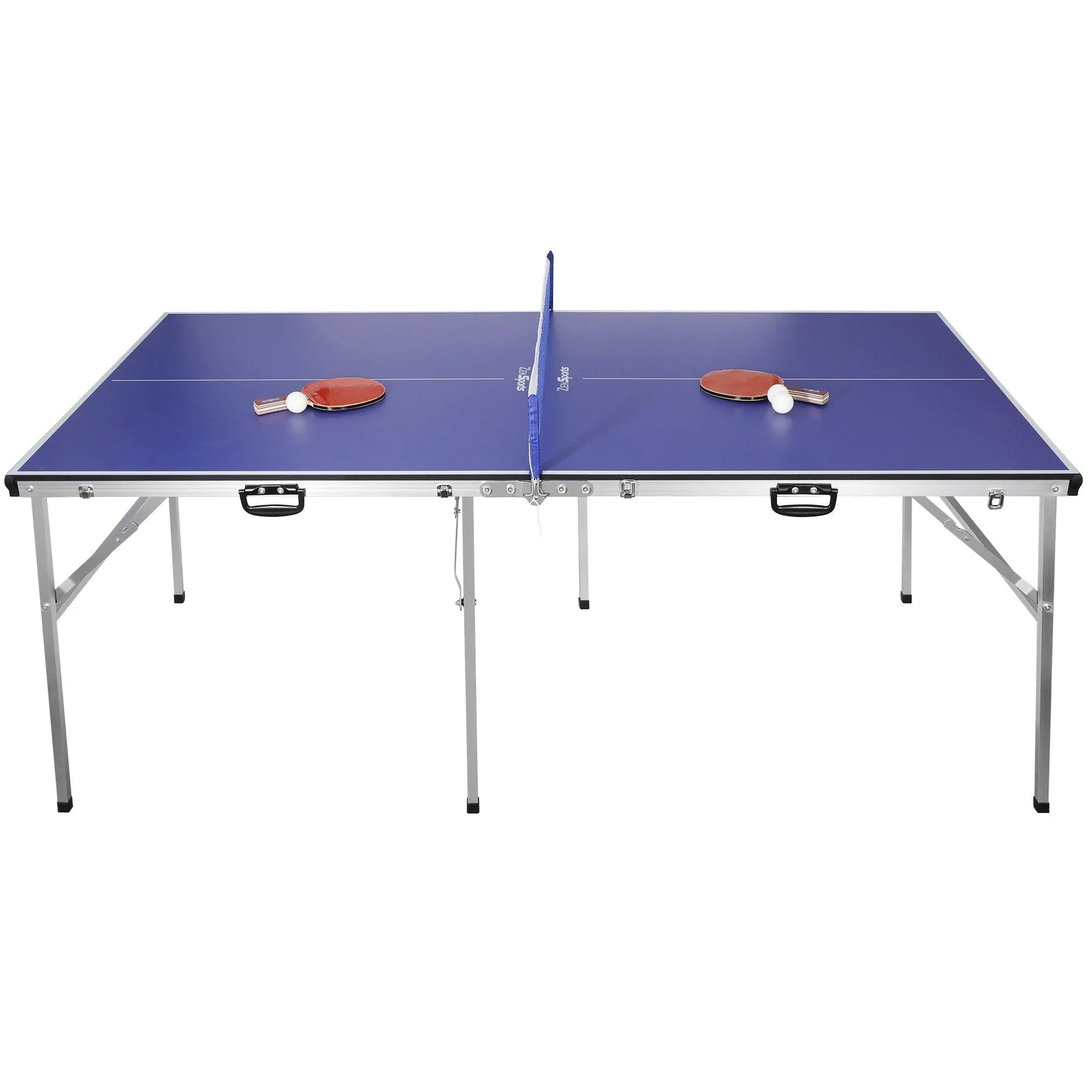 ZENY™ 6ft Portable Tennis Table Foldable Ping Pang Table with Net 2 Ping Pong Paddles 3 Balls